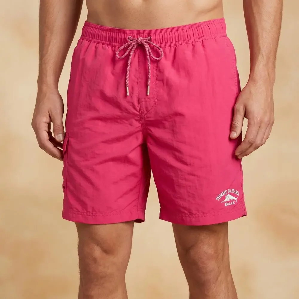 Tommy Bahama Men's Swim Trunks Pink Cargo Mesh Lined Beach Vacation XXL